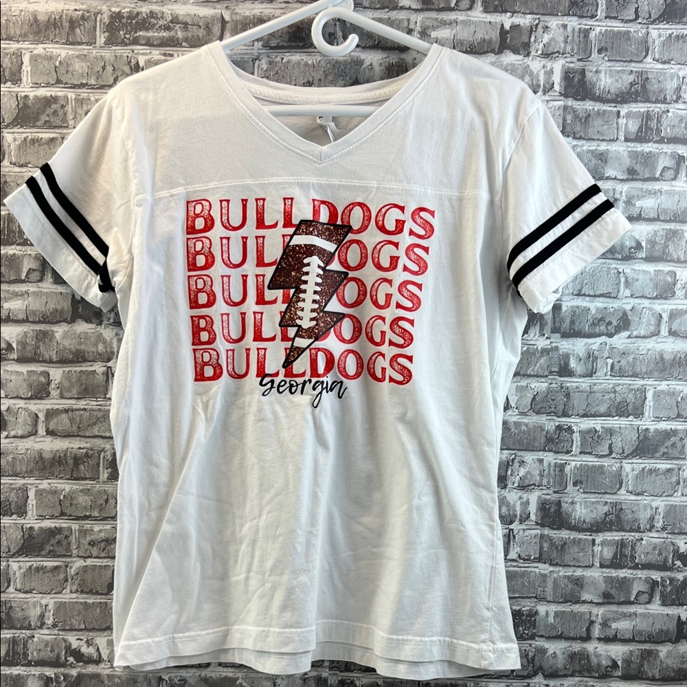 White Georgia‎ Bulldogs Graphic T-Shirt